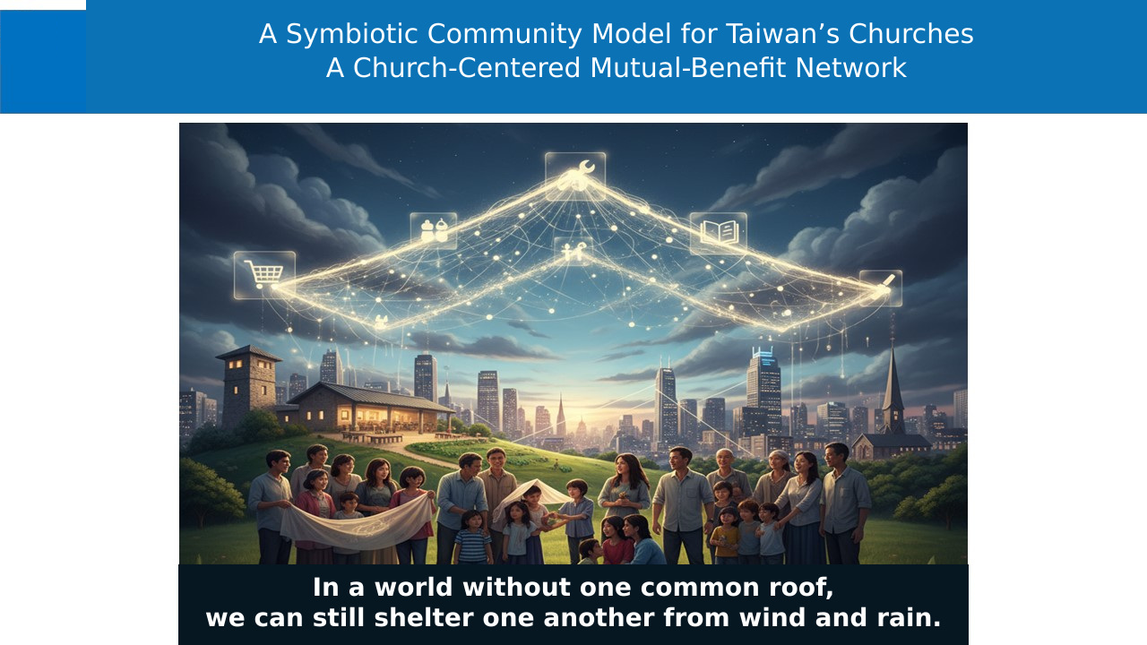 Historical Attachment 4, source slide 9 — A church-centered mutual-aid network without common residence (English translation). Historical Attachment 4, source slide 9 — A church-centered mutual-aid network without common residence (English translation).